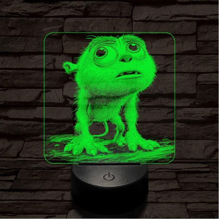Szeszélyes szörny 7 színű valósághű 3D led lámpa