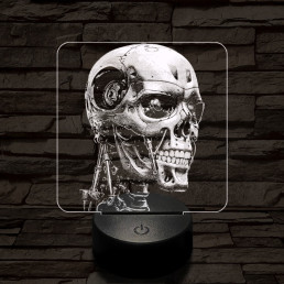 T-800-as halálosztó 7 színű valósághű 3D led lámpa