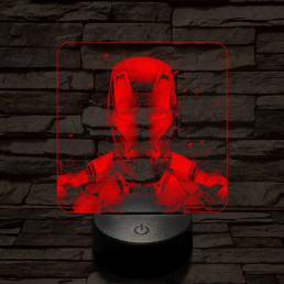 Vasember front 7 színű valósághű 3D led lámpa