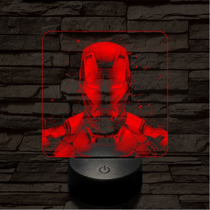 Vasember front 7 színű valósághű 3D led lámpa