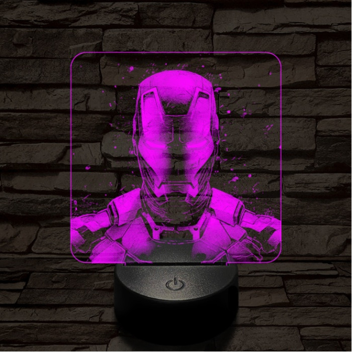 Vasember front 7 színű valósághű 3D led lámpa