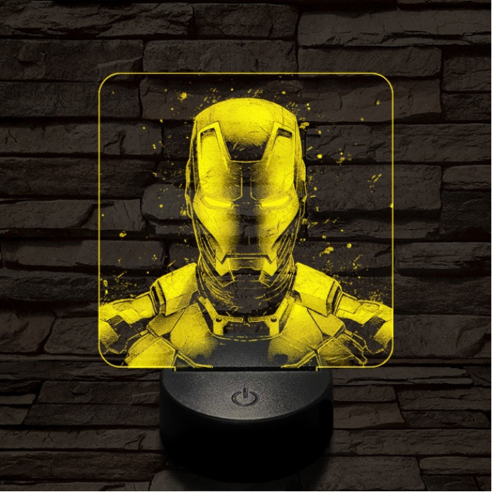 Vasember front 7 színű valósághű 3D led lámpa