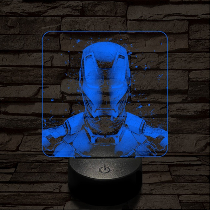 Vasember front 7 színű valósághű 3D led lámpa