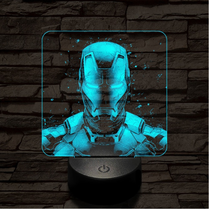 Vasember front 7 színű valósághű 3D led lámpa