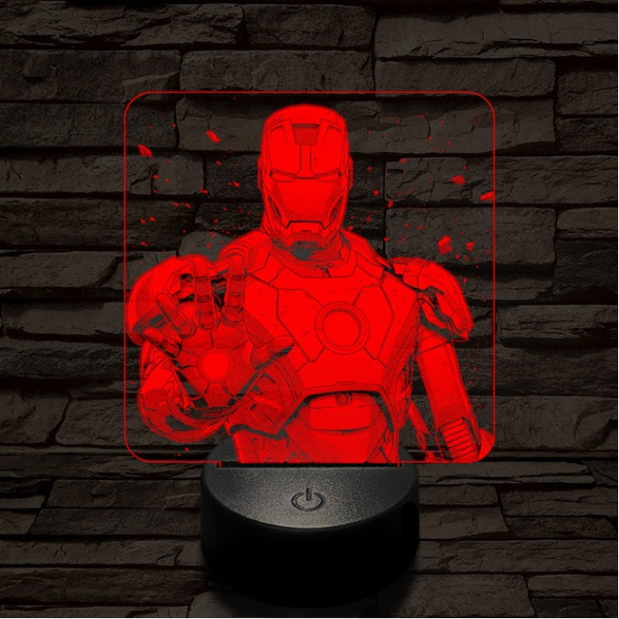 Vasember stop 7 színű valósághű 3D led lámpa