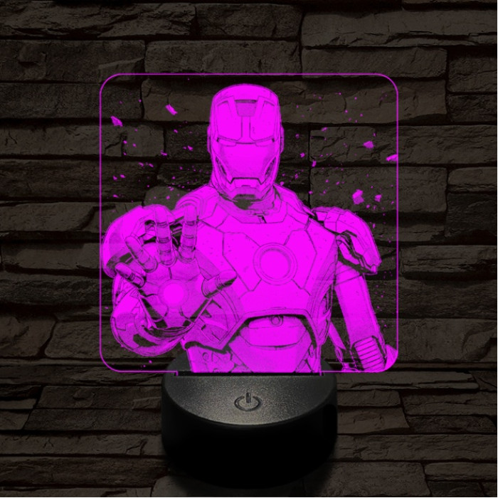 Vasember stop 7 színű valósághű 3D led lámpa