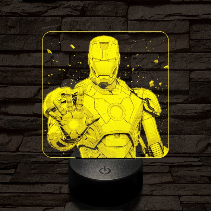 Vasember stop 7 színű valósághű 3D led lámpa