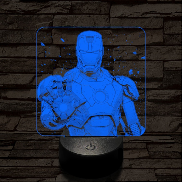 Vasember stop 7 színű valósághű 3D led lámpa