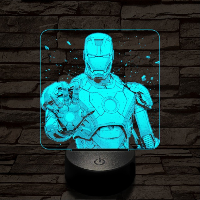 Vasember stop 7 színű valósághű 3D led lámpa