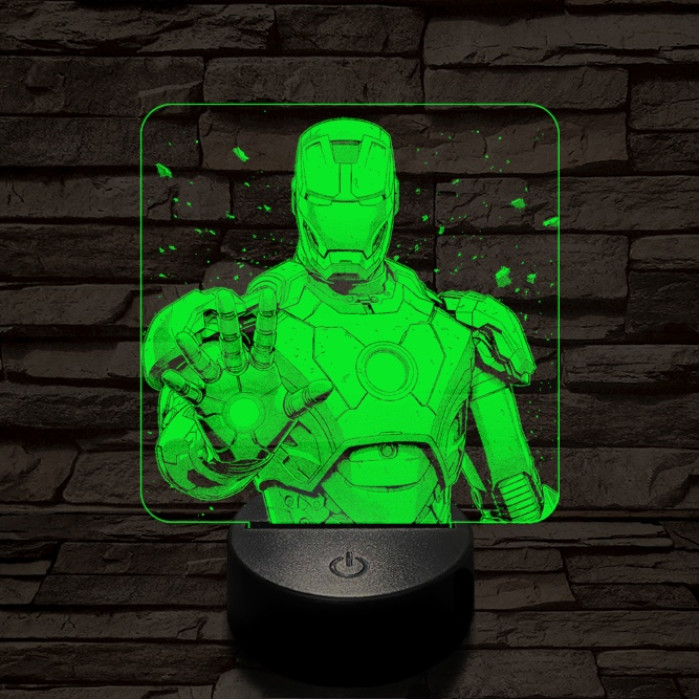 Vasember stop 7 színű valósághű 3D led lámpa