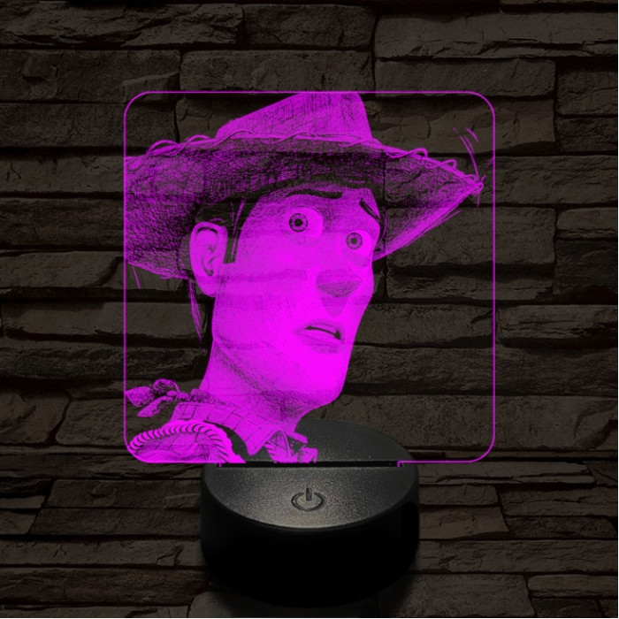 Woody 7 színű valósághű 3D led lámpa
