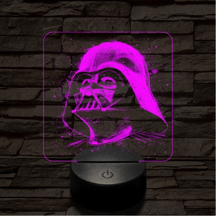 Vader sisakja 7 színű valósághű 3D led lámpa