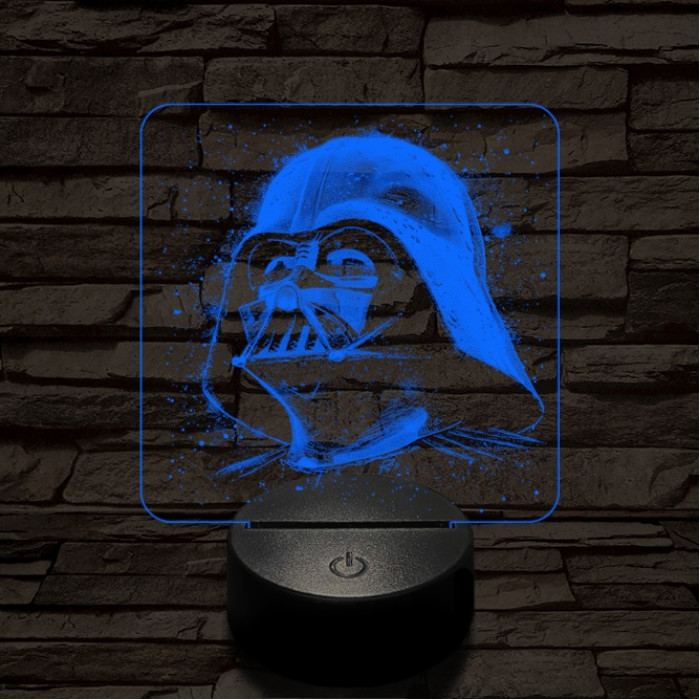 Vader sisakja 7 színű valósághű 3D led lámpa
