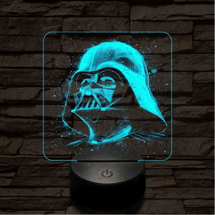 Vader sisakja 7 színű valósághű 3D led lámpa