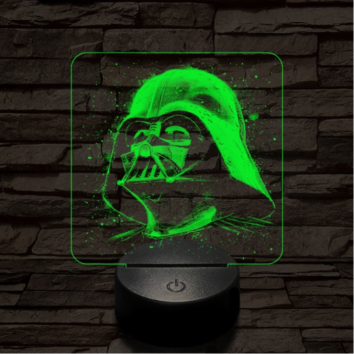 Vader sisakja 7 színű valósághű 3D led lámpa
