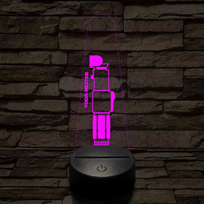 Yoda Mester fénykardja 7 színű 3D led lámpa