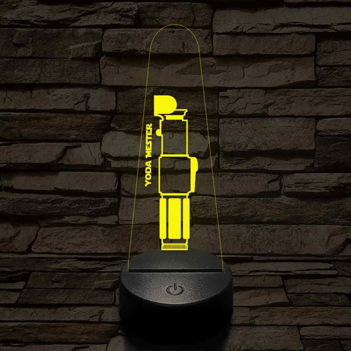 Yoda Mester fénykardja 7 színű 3D led lámpa