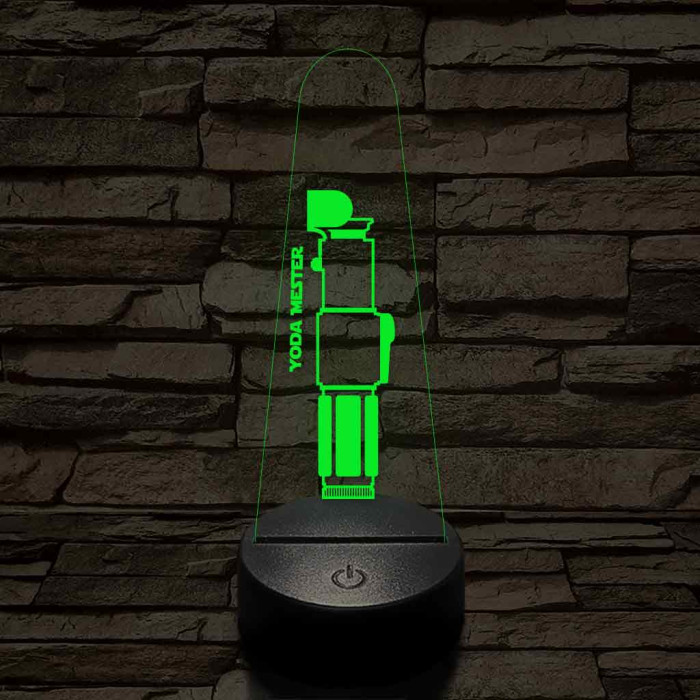 Yoda Mester fénykardja 7 színű 3D led lámpa