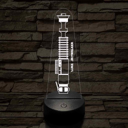 Luke Skywalker fénykardja 7 színű 3D led lámpa