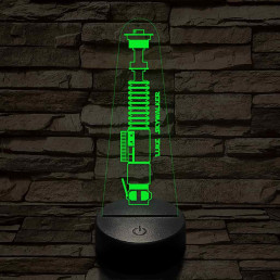 Luke Skywalker fénykardja 7 színű 3D led lámpa