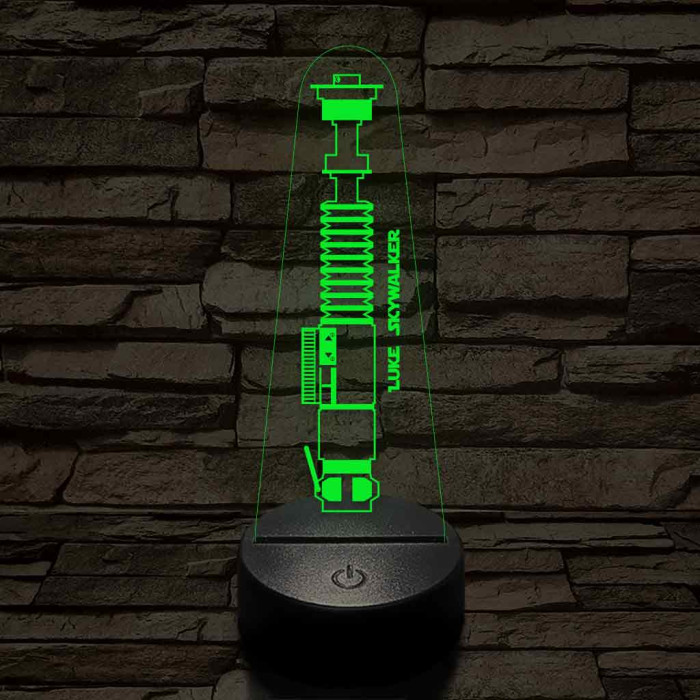 Luke Skywalker fénykardja 7 színű 3D led lámpa