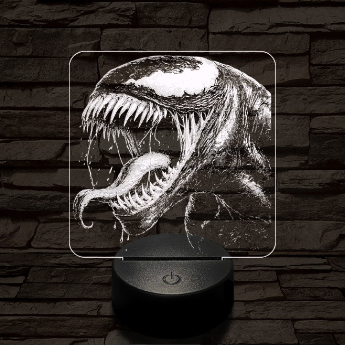 Venom vicsorog 7 színű valósághű 3D led lámpa
