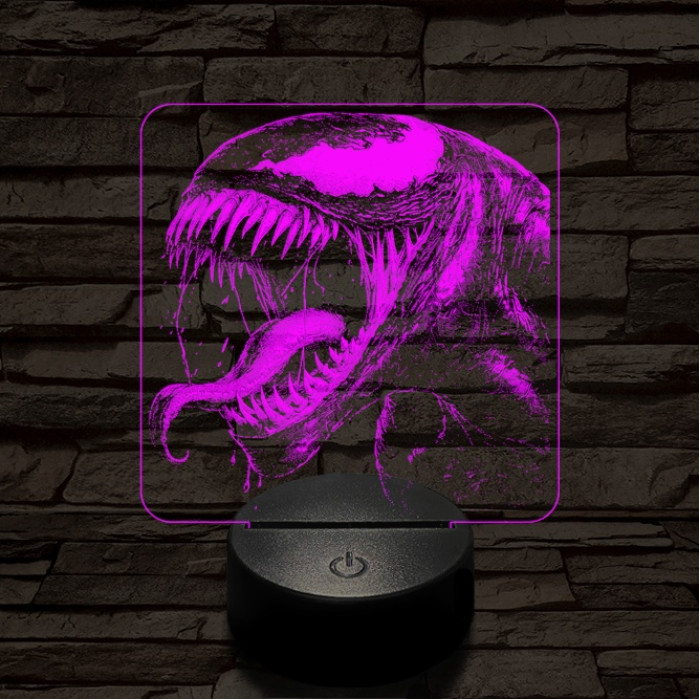 Venom vicsorog 7 színű valósághű 3D led lámpa