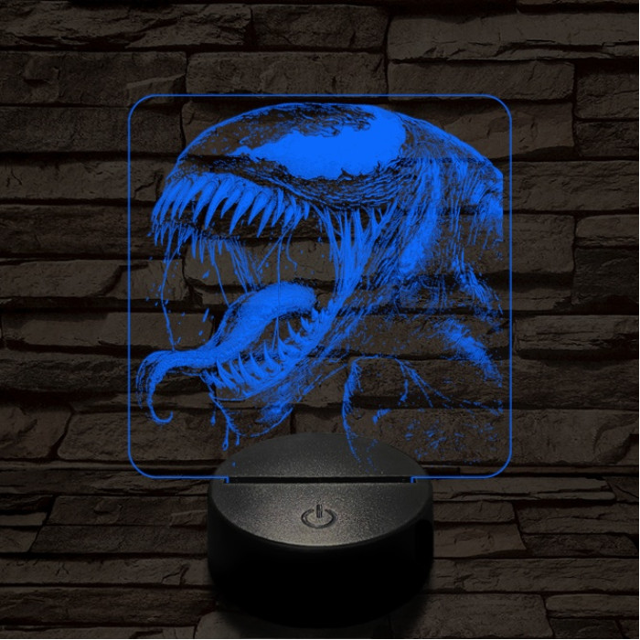 Venom vicsorog 7 színű valósághű 3D led lámpa
