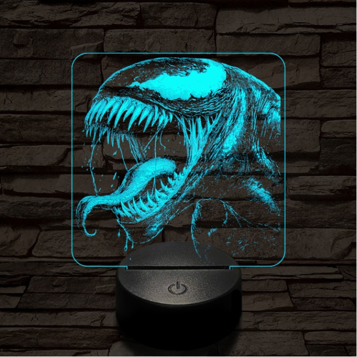 Venom vicsorog 7 színű valósághű 3D led lámpa