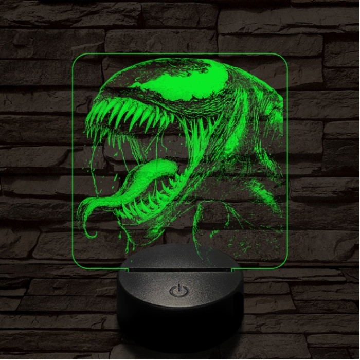 Venom vicsorog 7 színű valósághű 3D led lámpa
