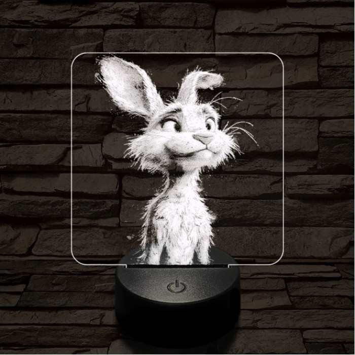 Csapzott Hopsz nyuszi 7 színű valósághű 3D led lámpa