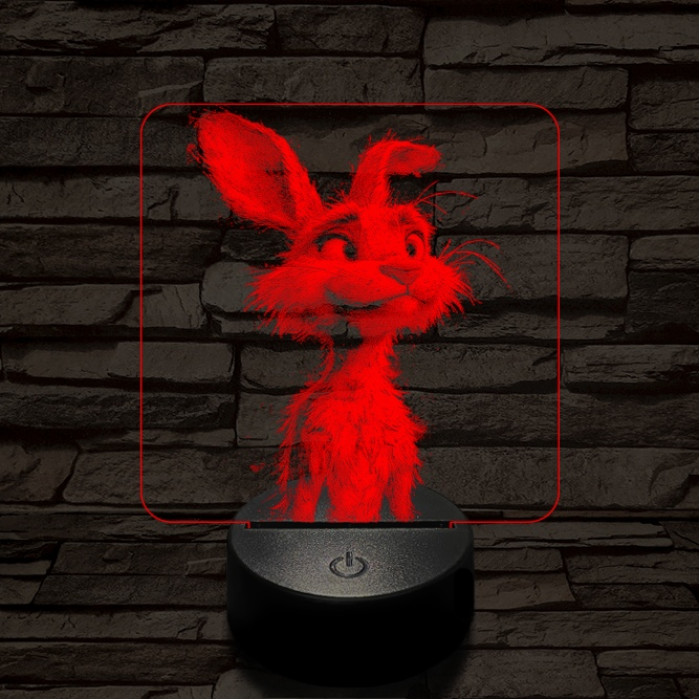 Csapzott Hopsz nyuszi 7 színű valósághű 3D led lámpa