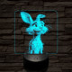 Csapzott Hopsz nyuszi 7 színű valósághű 3D led lámpa