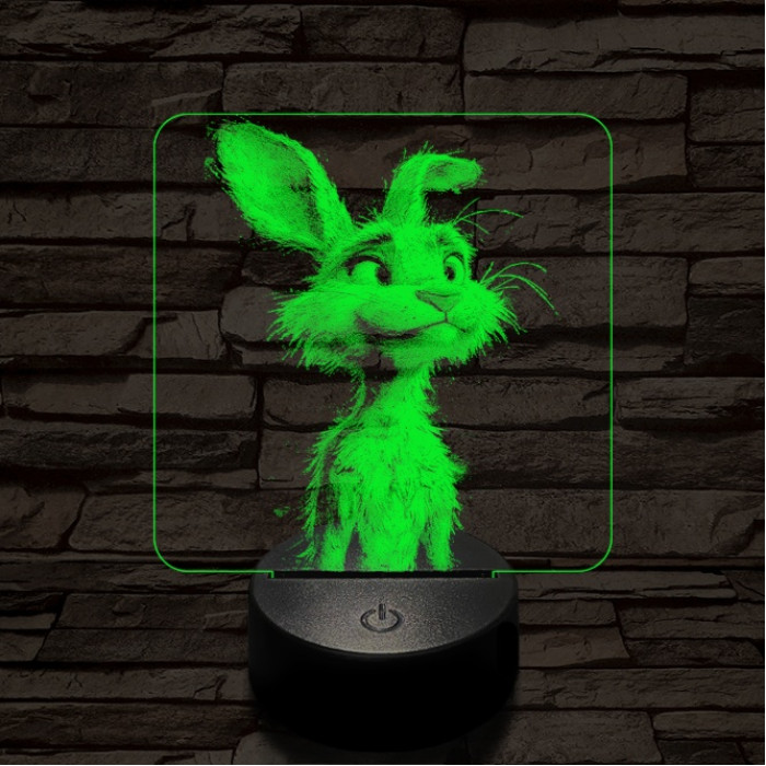 Csapzott Hopsz nyuszi 7 színű valósághű 3D led lámpa