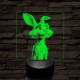 Csapzott Hopsz nyuszi 7 színű valósághű 3D led lámpa