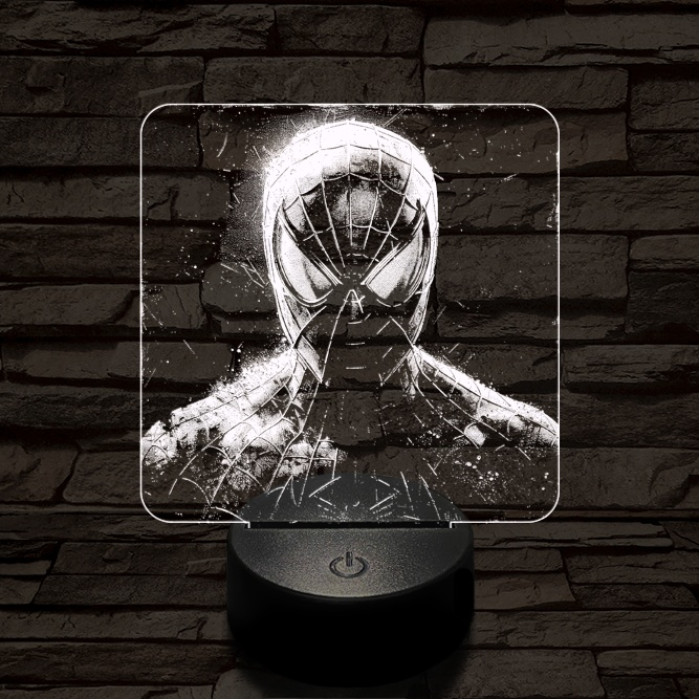 Pókember mereng 7 színű valósághű 3D led lámpa