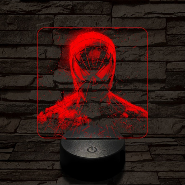 Pókember mereng 7 színű valósághű 3D led lámpa