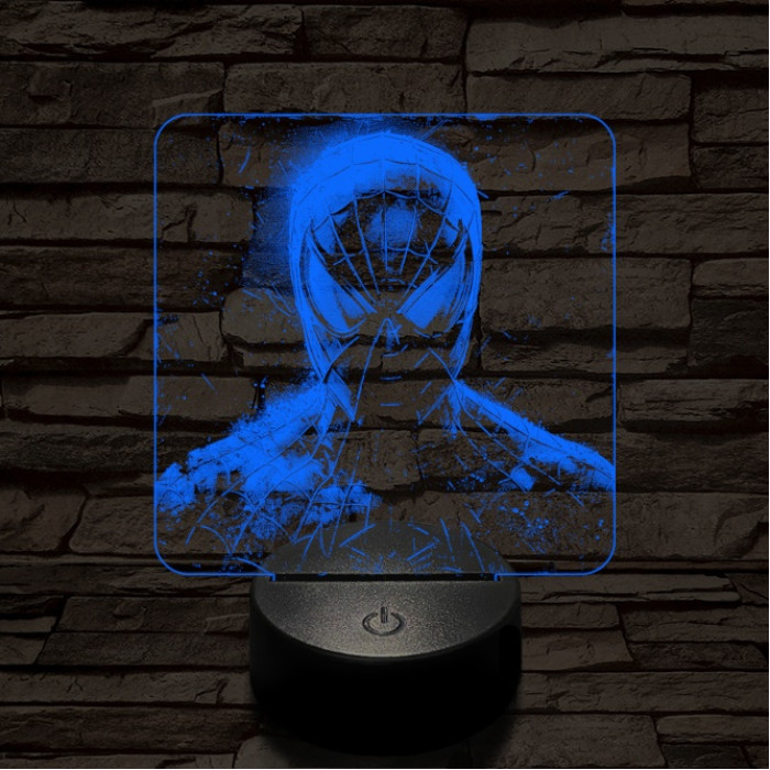 Pókember mereng 7 színű valósághű 3D led lámpa