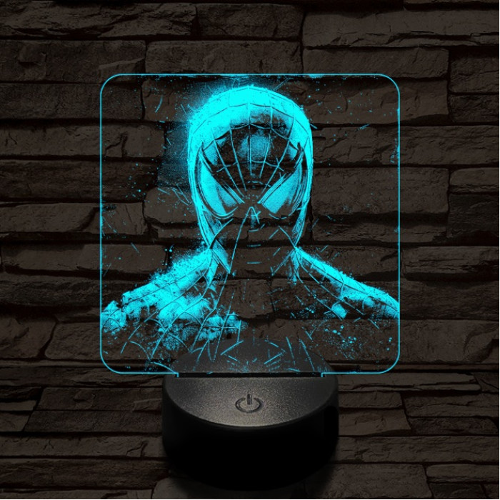 Pókember mereng 7 színű valósághű 3D led lámpa