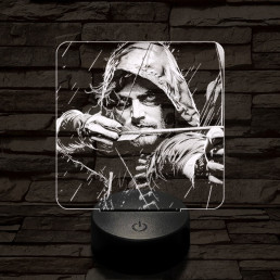 Zöld  íjász 7 színű valósághű 3D led lámpa