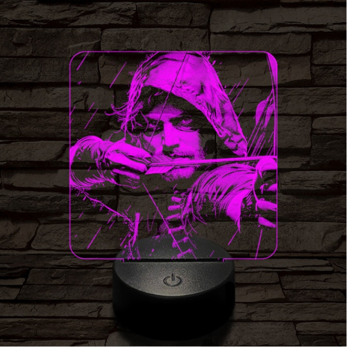 Zöld  íjász 7 színű valósághű 3D led lámpa