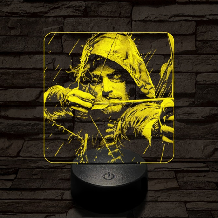 Zöld  íjász 7 színű valósághű 3D led lámpa