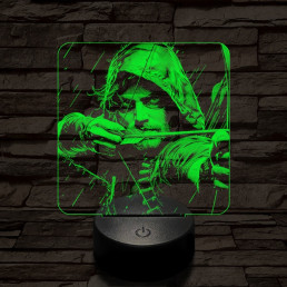Zöld  íjász 7 színű valósághű 3D led lámpa
