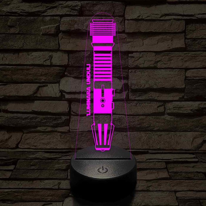 Luminara Unduli fénykardja 7 színű 3D led lámpa