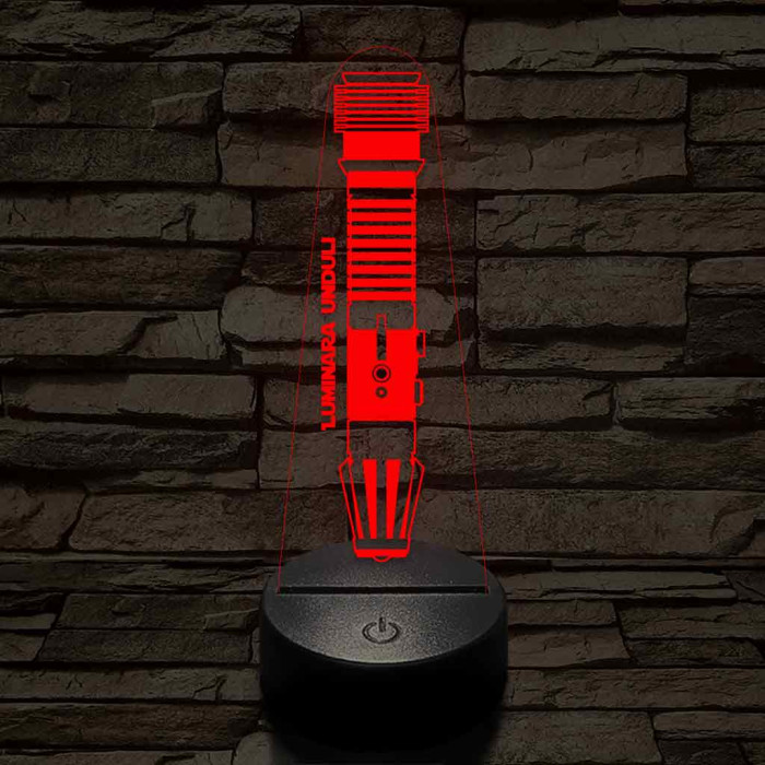 Luminara Unduli fénykardja 7 színű 3D led lámpa