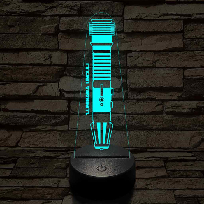 Luminara Unduli fénykardja 7 színű 3D led lámpa