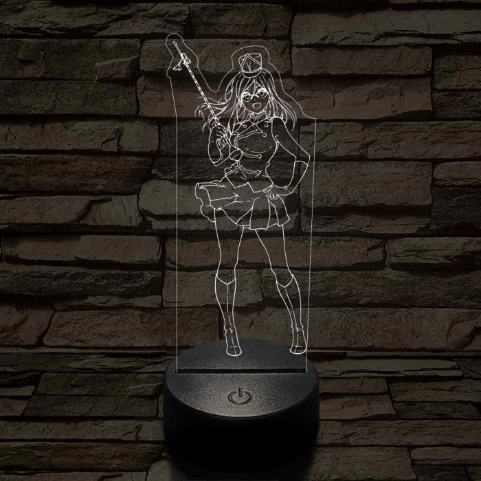 Anime mazsorett lány 7 színű 3D led lámpa