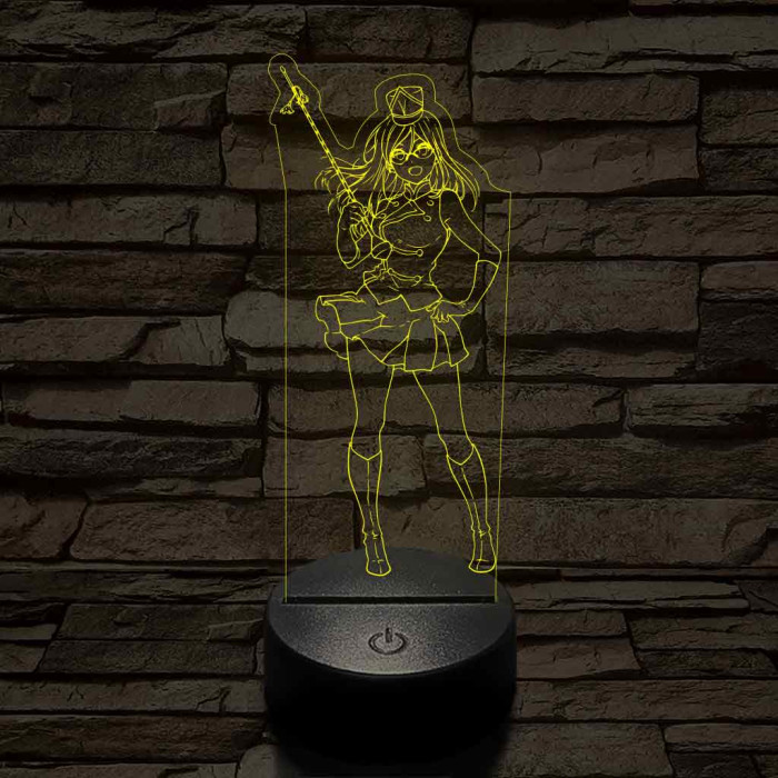 Anime mazsorett lány 7 színű 3D led lámpa