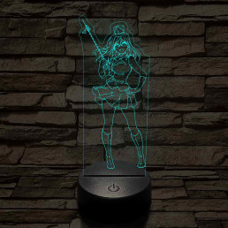 Anime mazsorett lány 7 színű 3D led lámpa