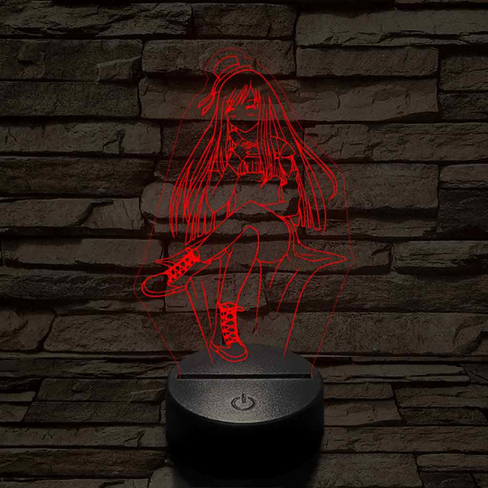 Anime csinos karakter 7 színű 3D led lámpa